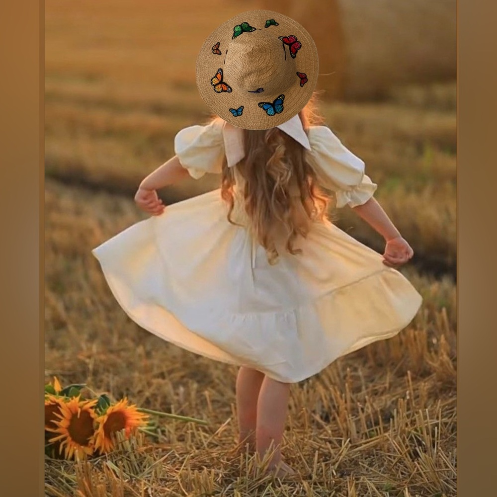 Little girls “The Lizzie” butterfly sun hat